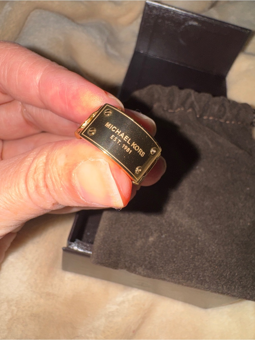 Michael Kors gold chain ring 7